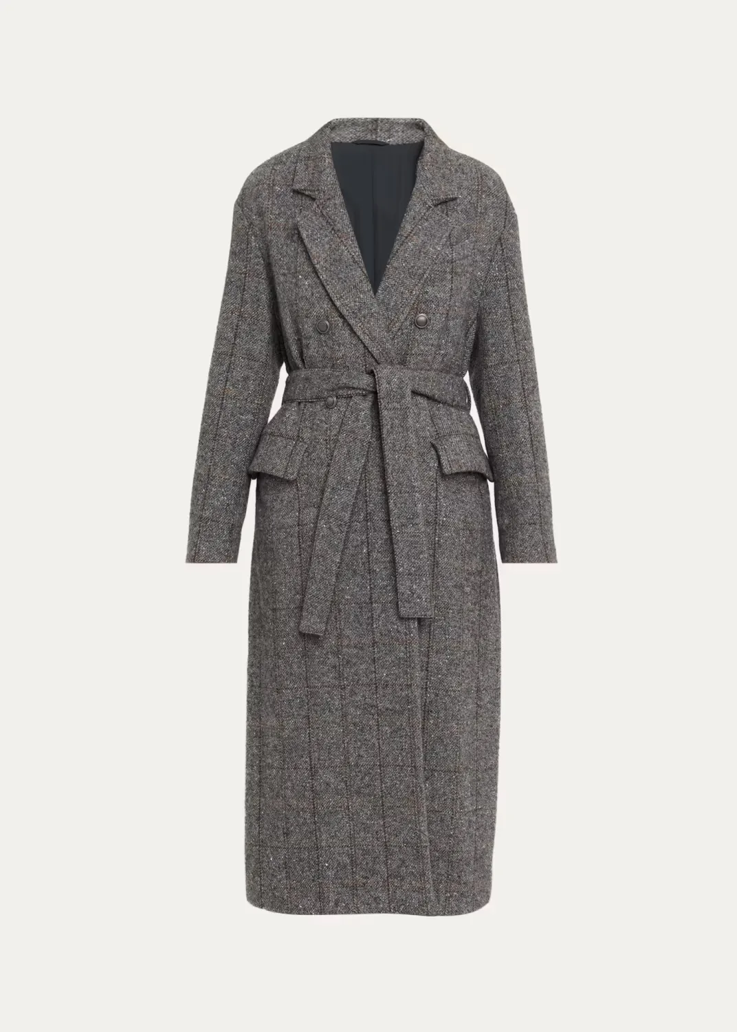 Macrocheck Alpaca Long Coat