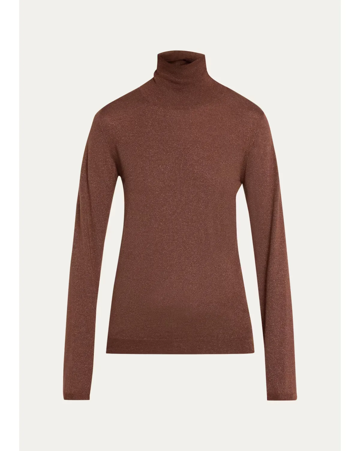 Shimmering Cashmere-Silk Knit Turtleneck Sweater