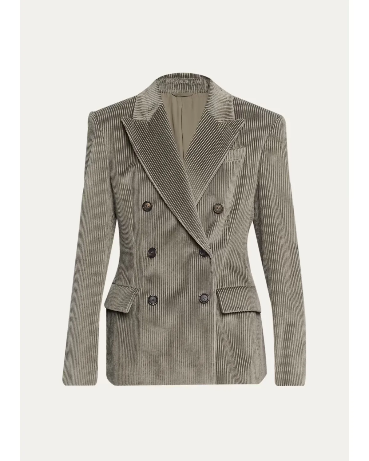 Corduroy Double-Breasted Suit-Type Jacket by Brunello Cucinelli