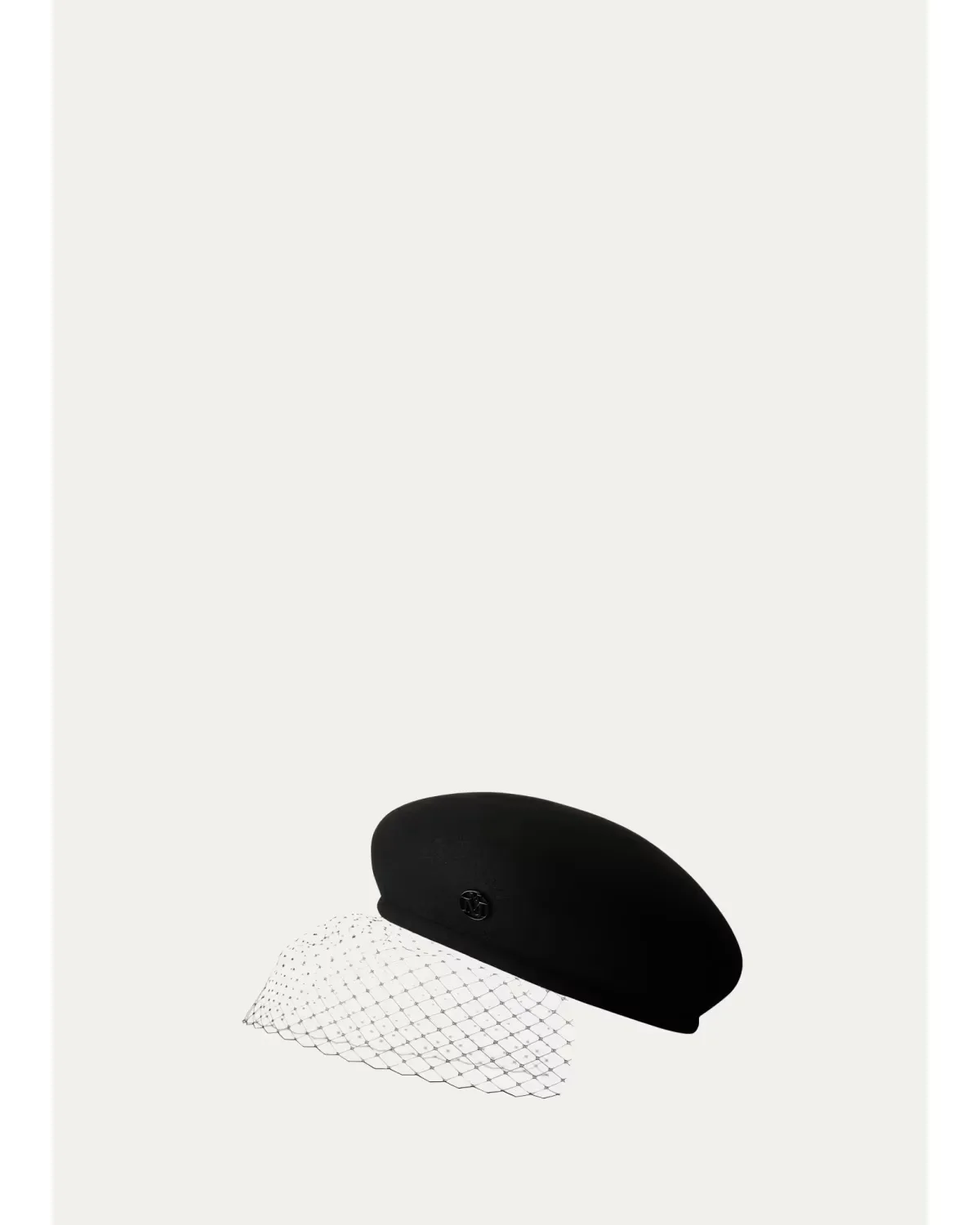 Bonnie Black Veil Felt Beret by Maison Michel