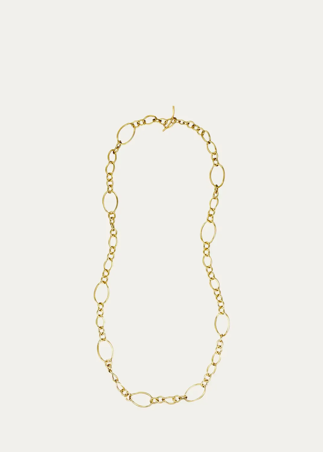 18K Yellow Gold Long Small Chain Necklace, 36L by FARAONE MENNELLA by R.F.M.A.S.