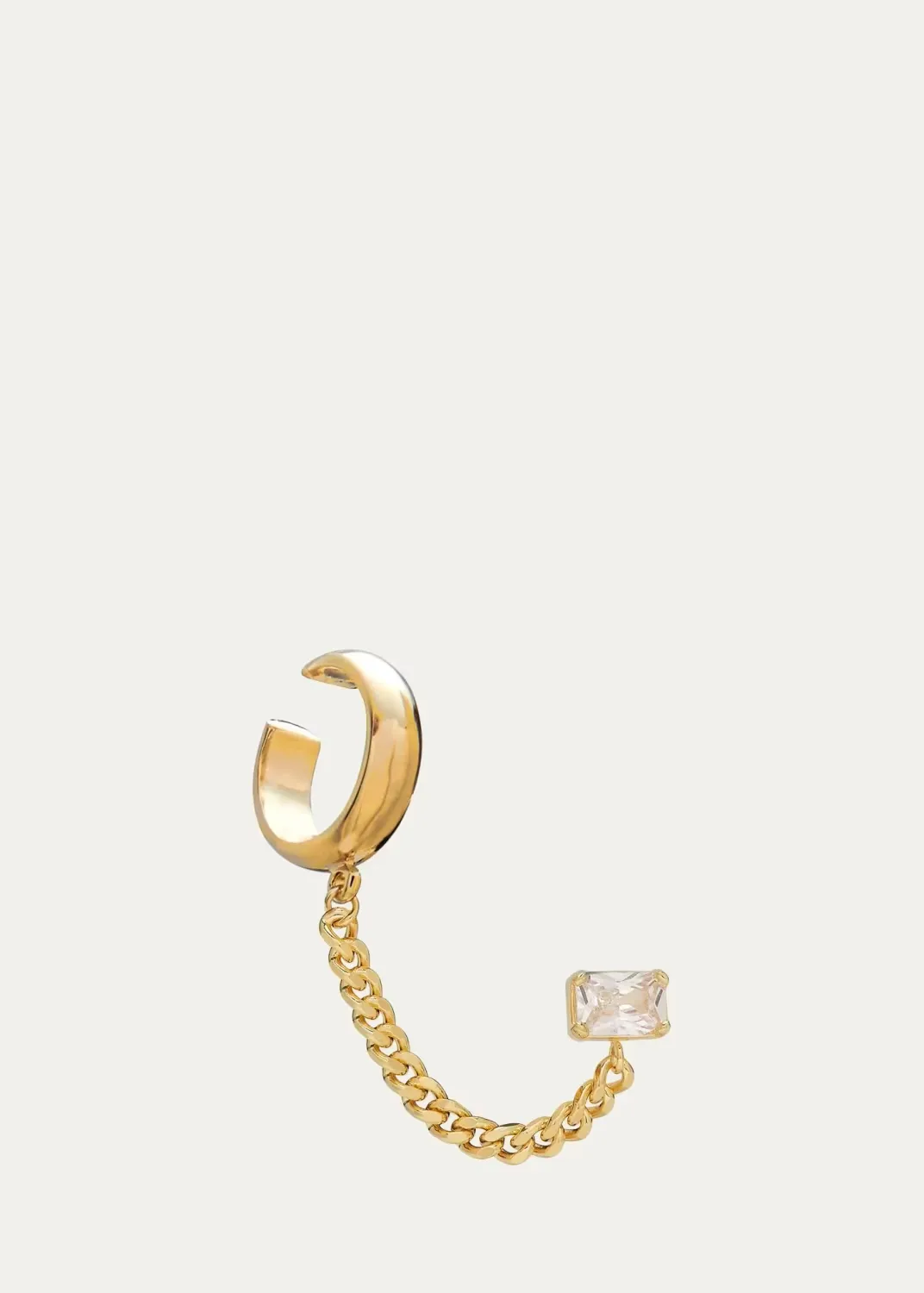 14K Gold-Plated Crystal Tether Earring, Single