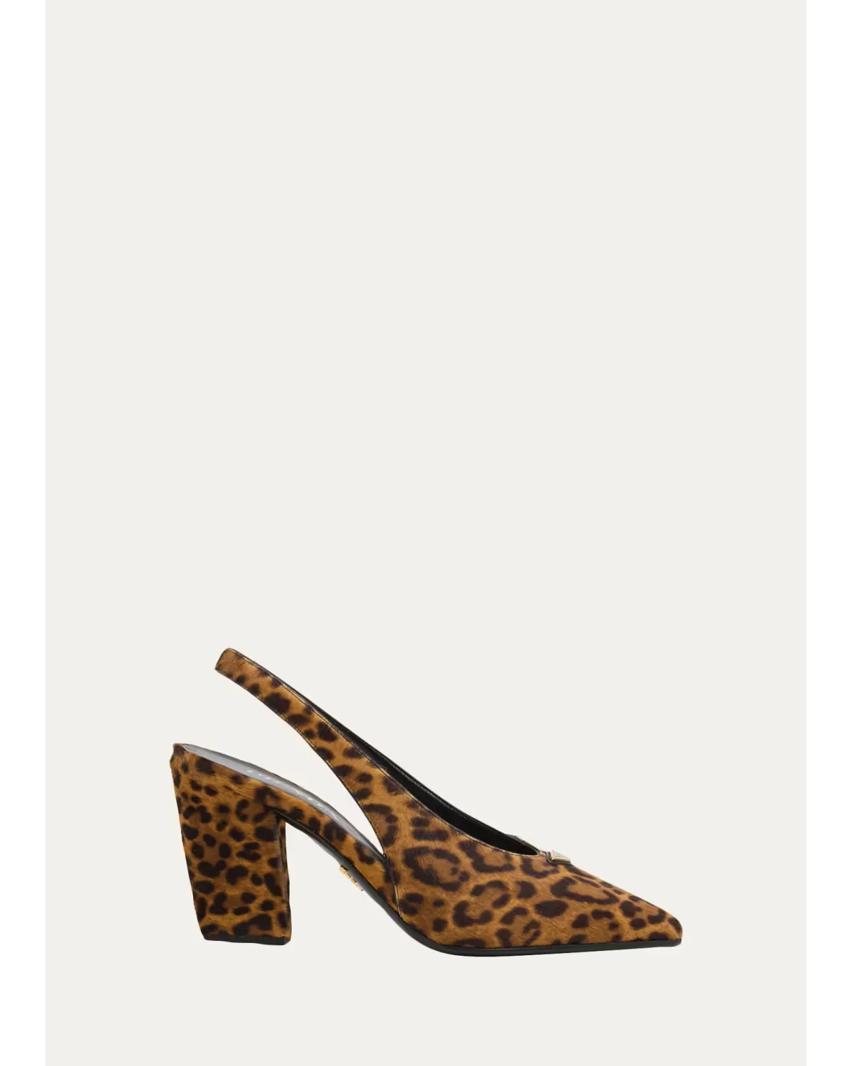 85mm Leopard Calf Hair Slingback Pumps by Prada
