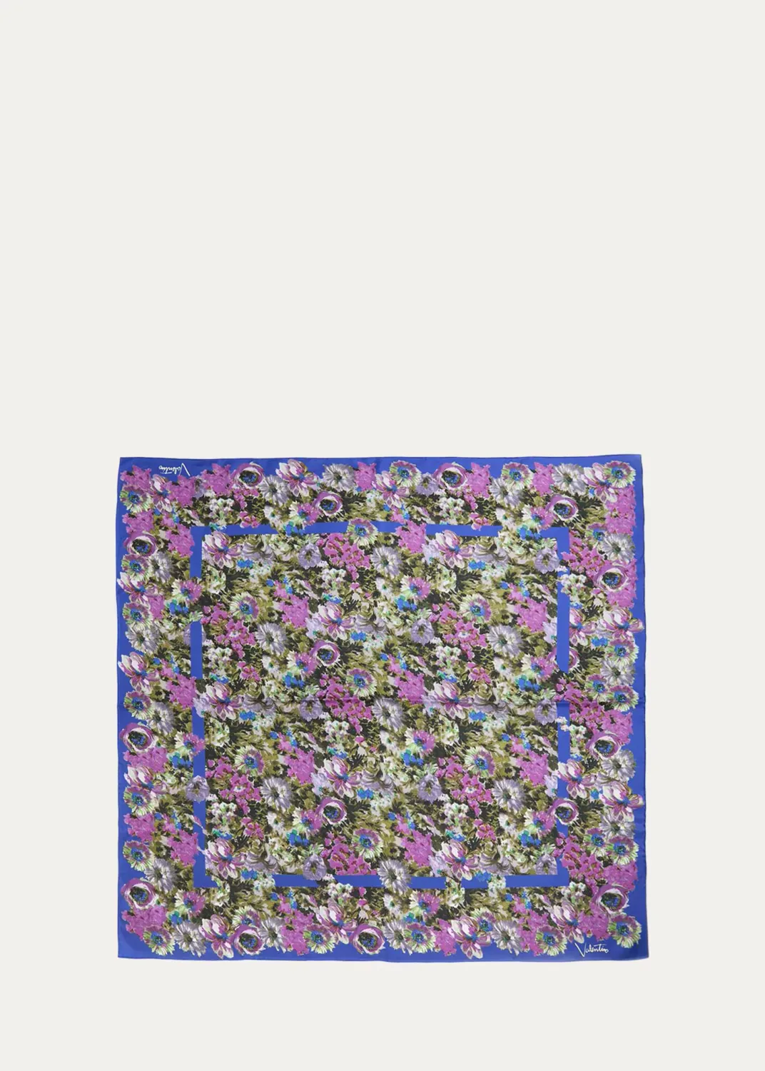Floral Silk Foulard Scarf