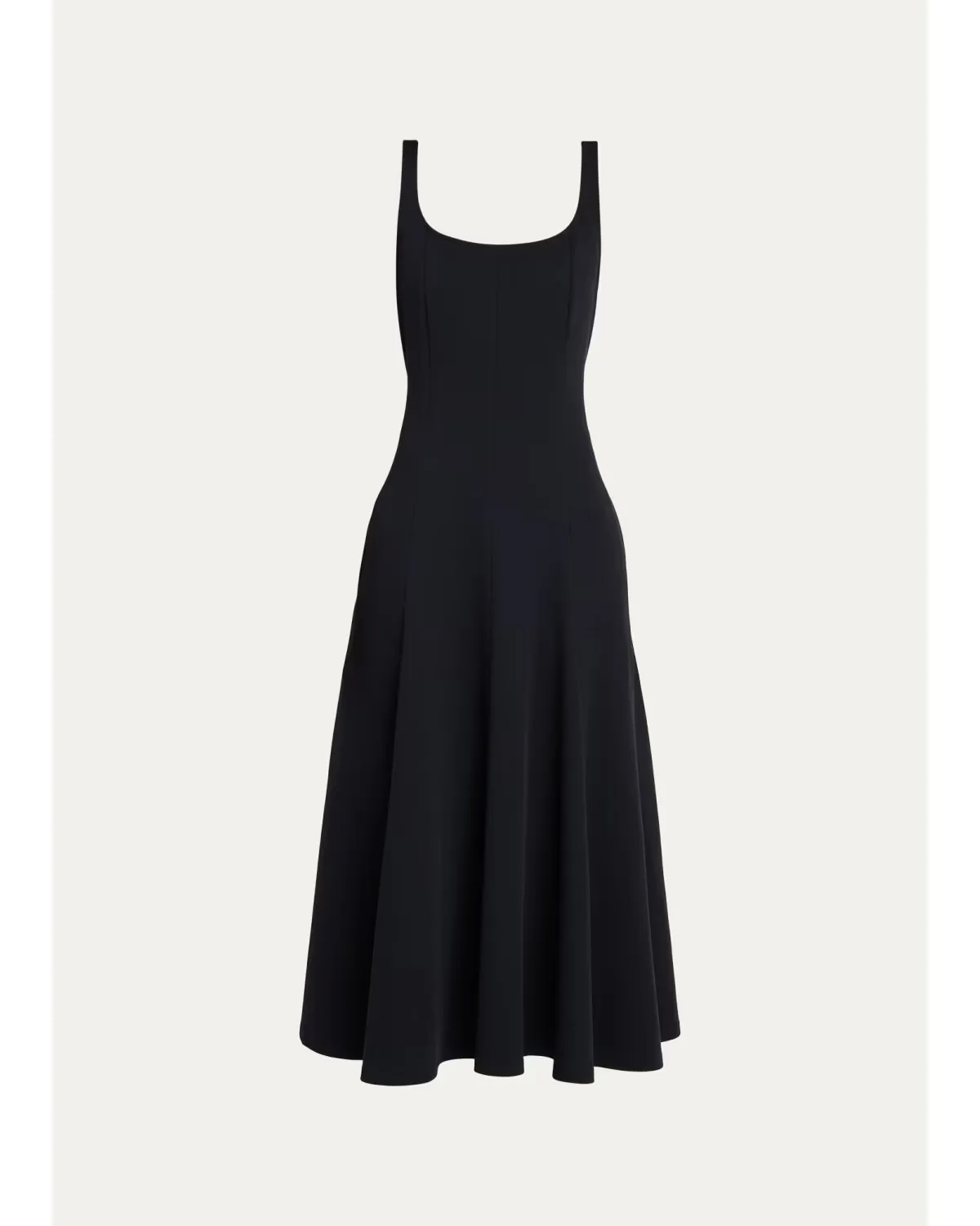 Seamed Square-Neck Knit Midi Dress by Vince
