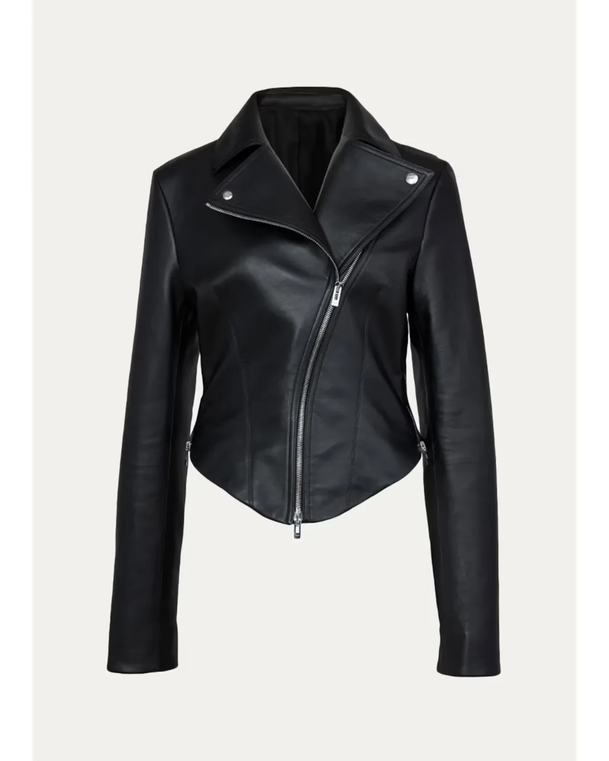 Soft Lamb Leather Fitted Biker Jacket