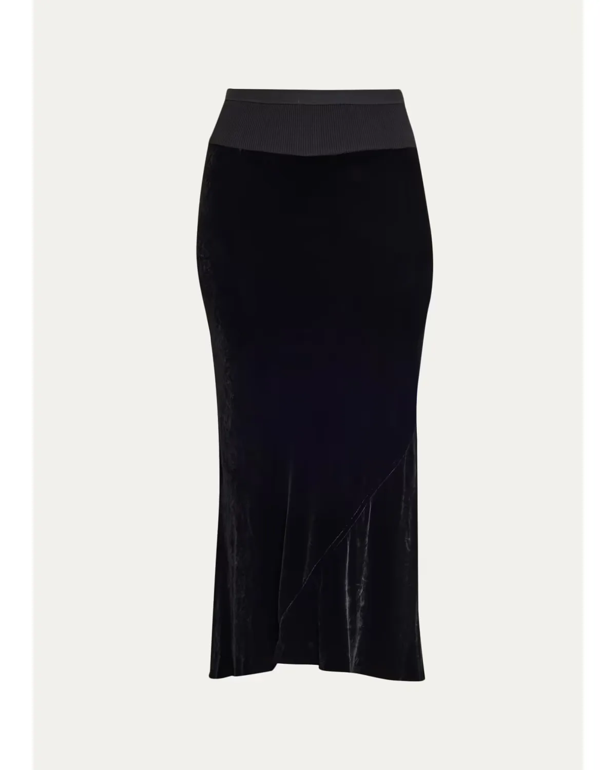 Velvet Bias Midi Skirt by Rick Owens