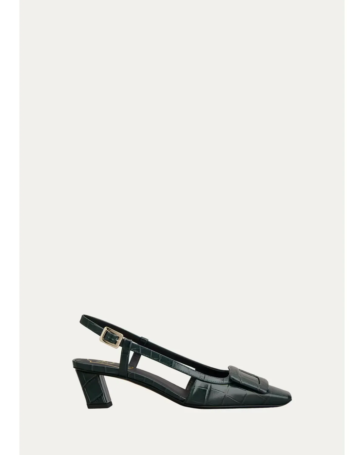 Belle Vivier 45MM Croc-Embossed Leather Slingback Pumps by Roger Vivier