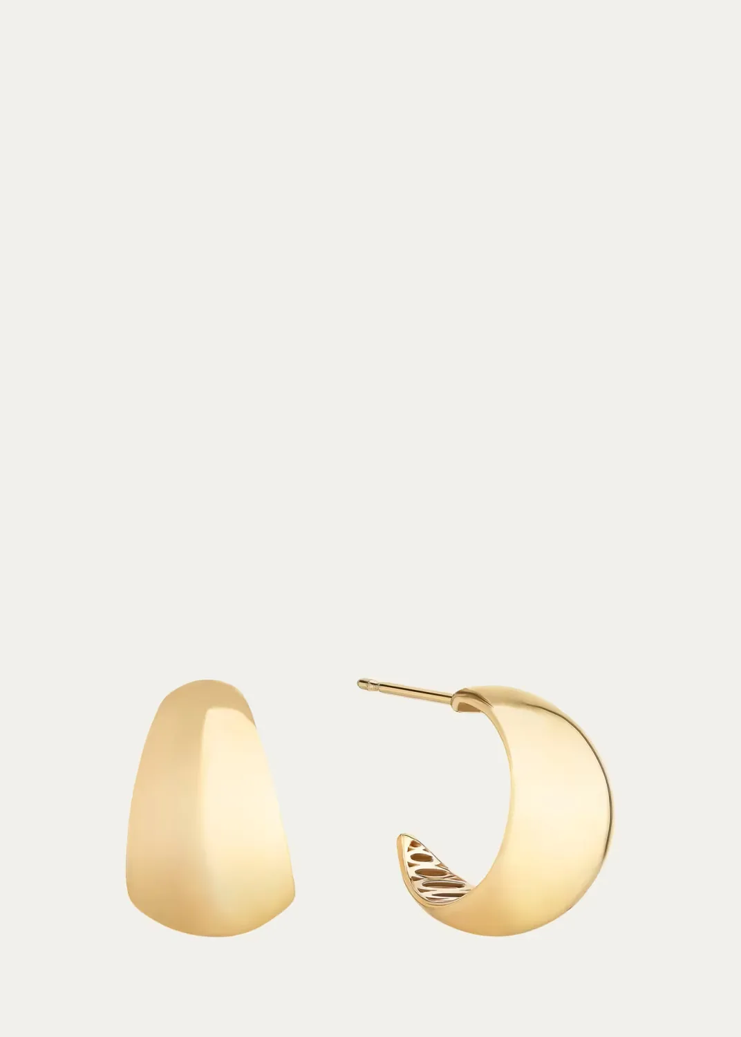 14K Yellow Gold Wide Hoop Earrings