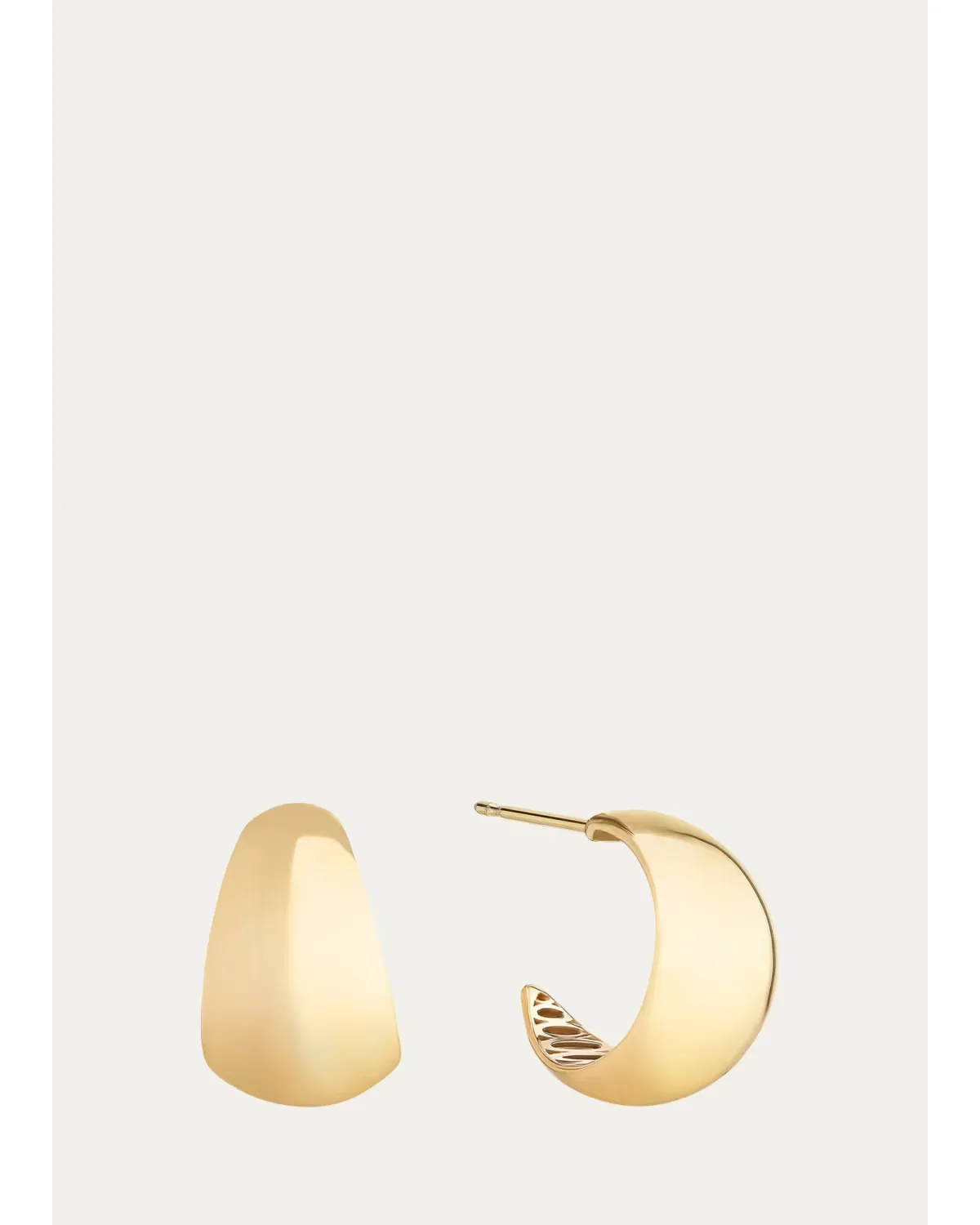 14K Yellow Gold Wide Hoop Earrings