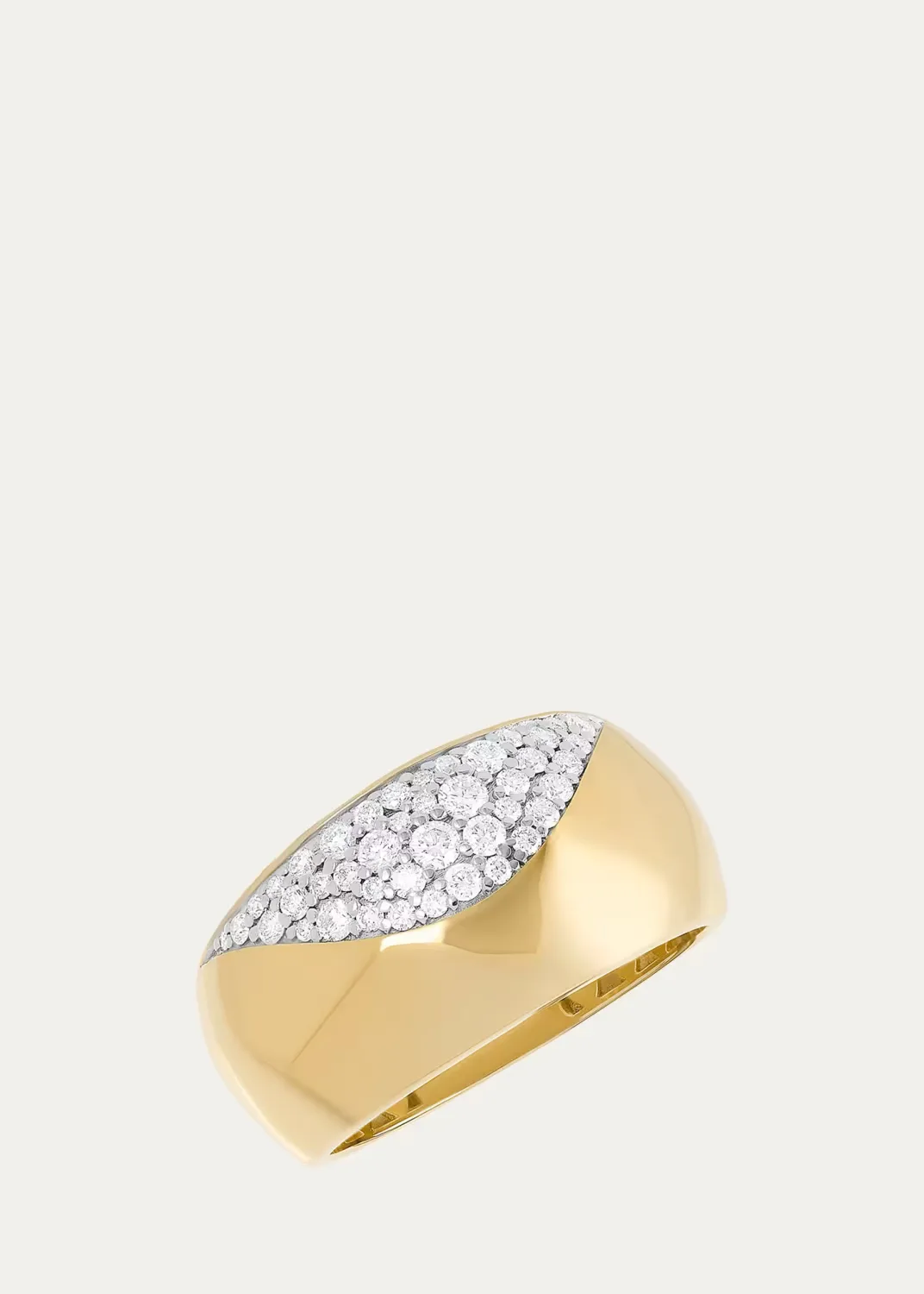14K Wide Graduated Diamond Ring