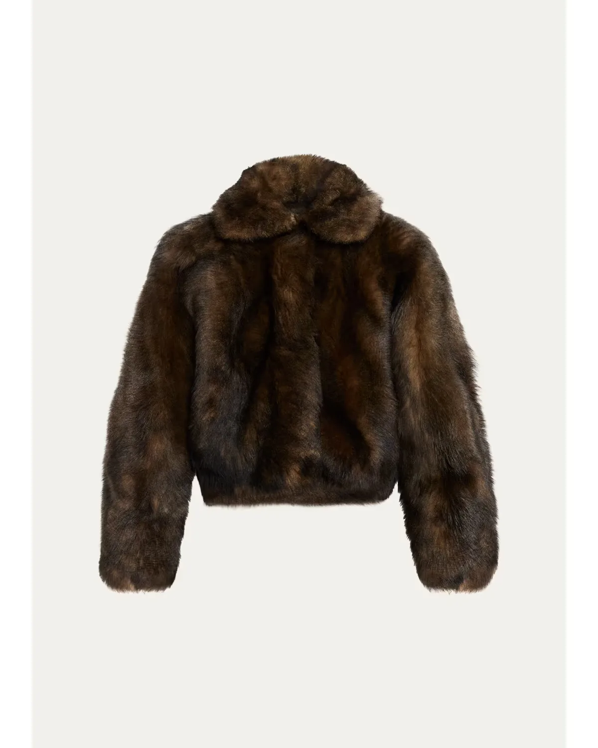 Lamb Shearling Zip Jacket with Monili Trim by Brunello Cucinelli