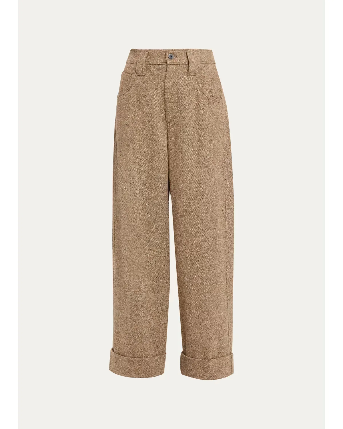 Donegal Wool Relaxed Trousers by Brunello Cucinelli