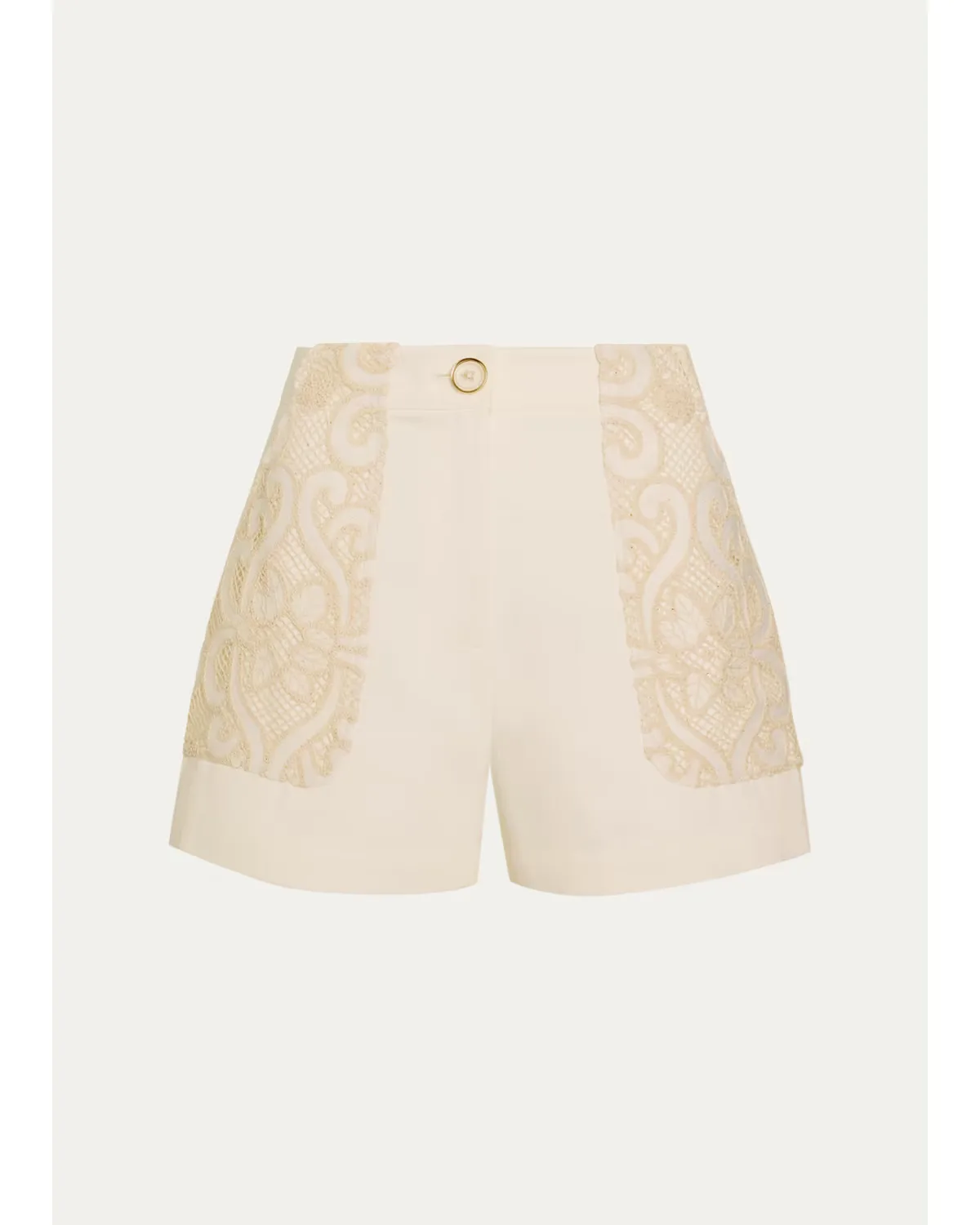 Hilary Embroidered High-Rise Shorts by Ramy Brook