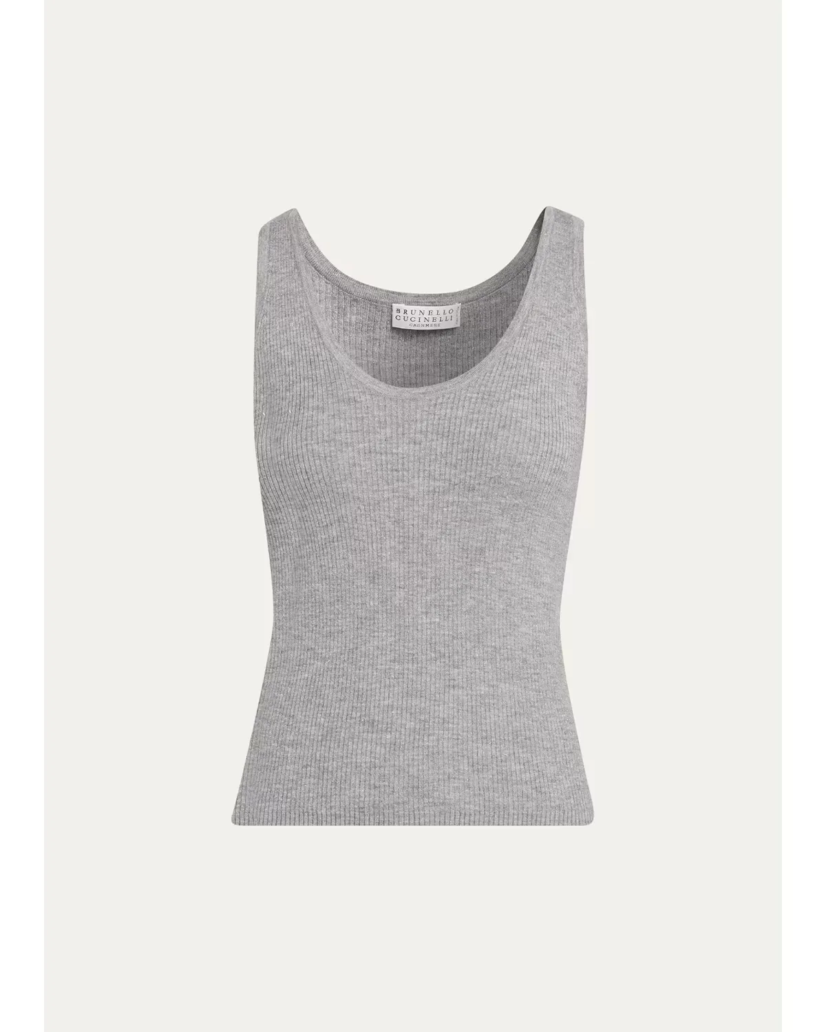 Sparkle Rib Knit Tank Top by Brunello Cucinelli