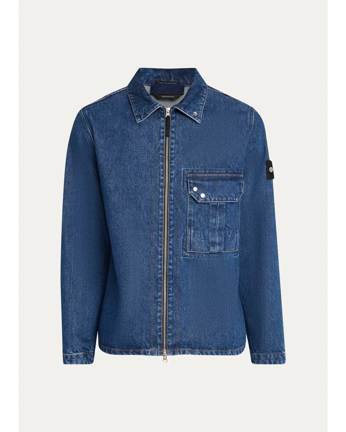 Denim Full-Zip Overshirt by Stone Island