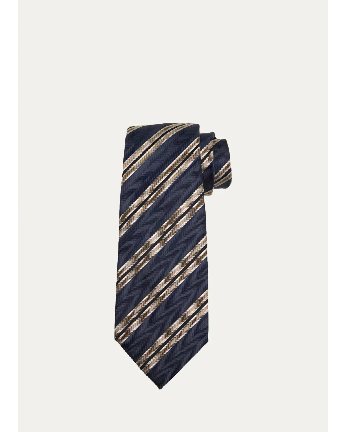 Herringbone Stripe Silk Tie by ZEGNA