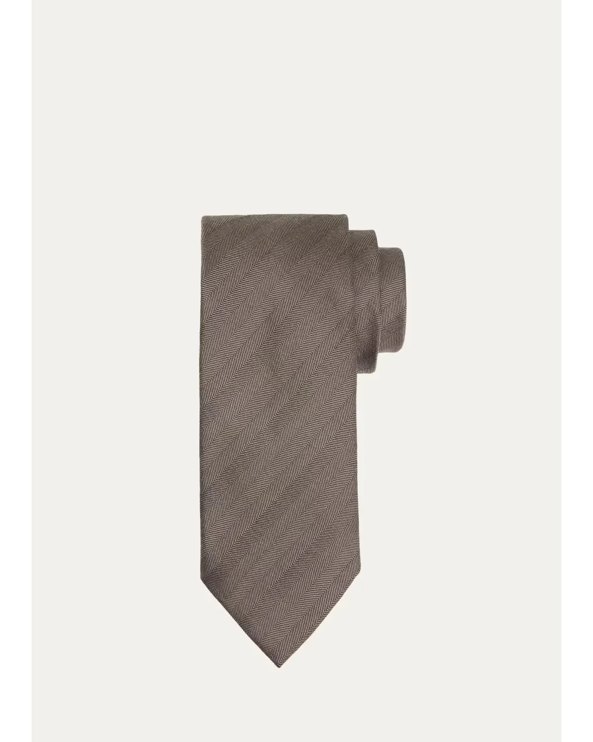 Wool and Silk Herringbone Tie by ZEGNA