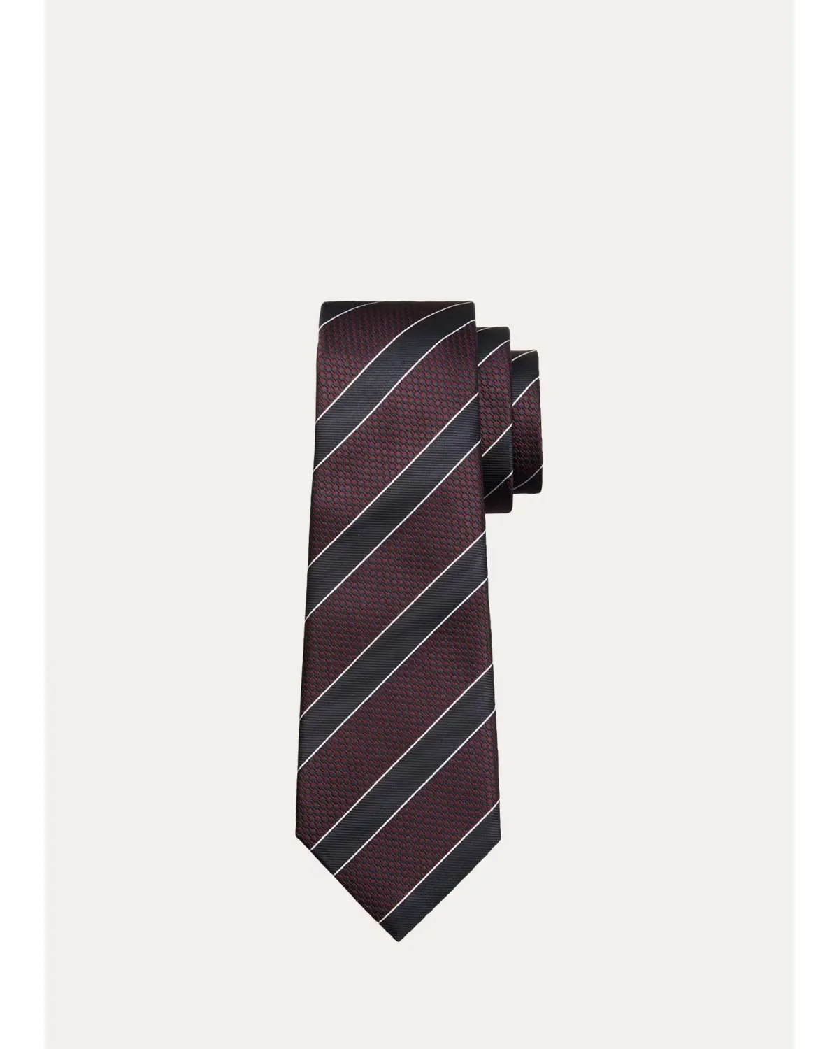 Jacquard Stripe Silk Tie by ZEGNA