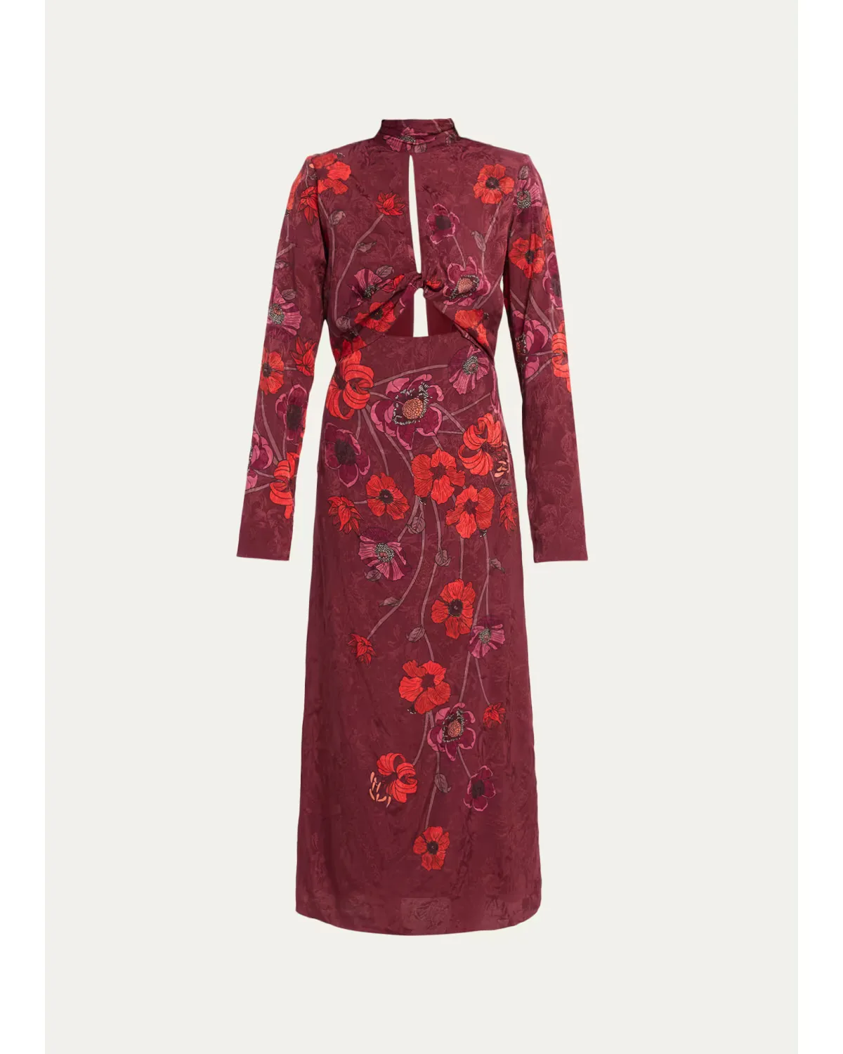 In the Woods Printed Jacquard Ankle Dress by Johanna Ortiz