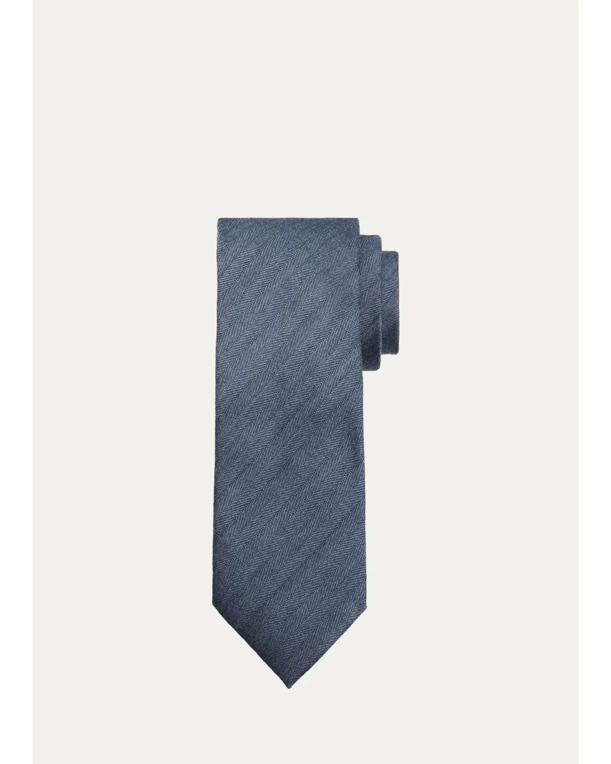 Micro-Herringbone Wool and Silk Tie by ZEGNA