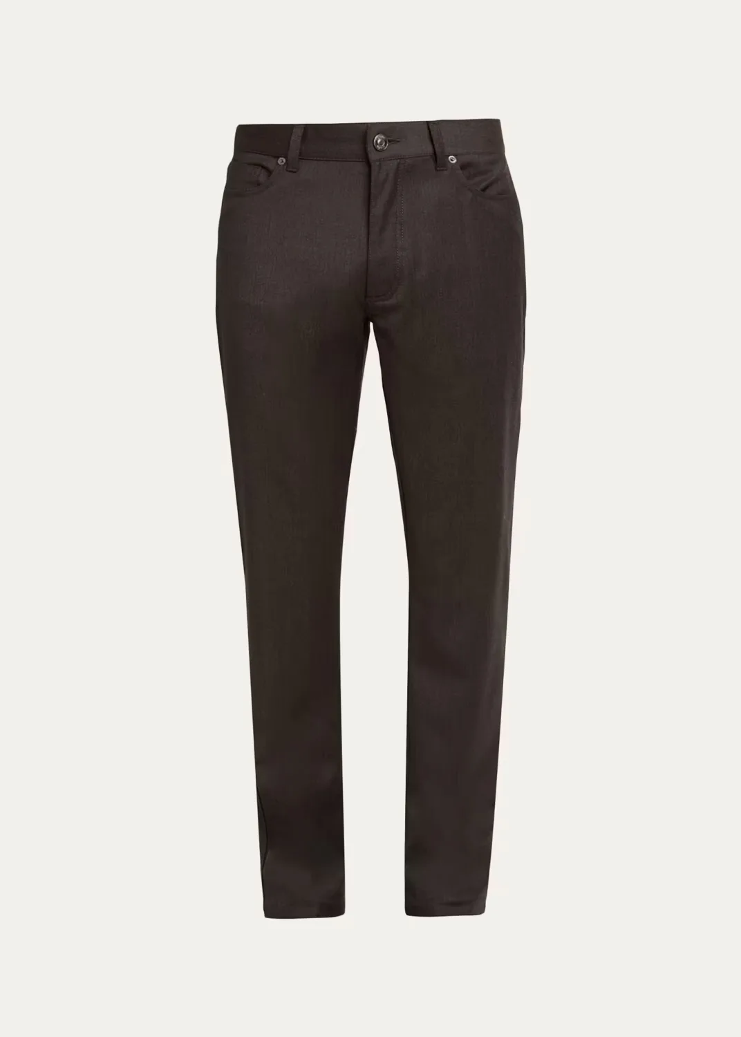 Wool Flannel Straight Fit Five-Pocket Pants
