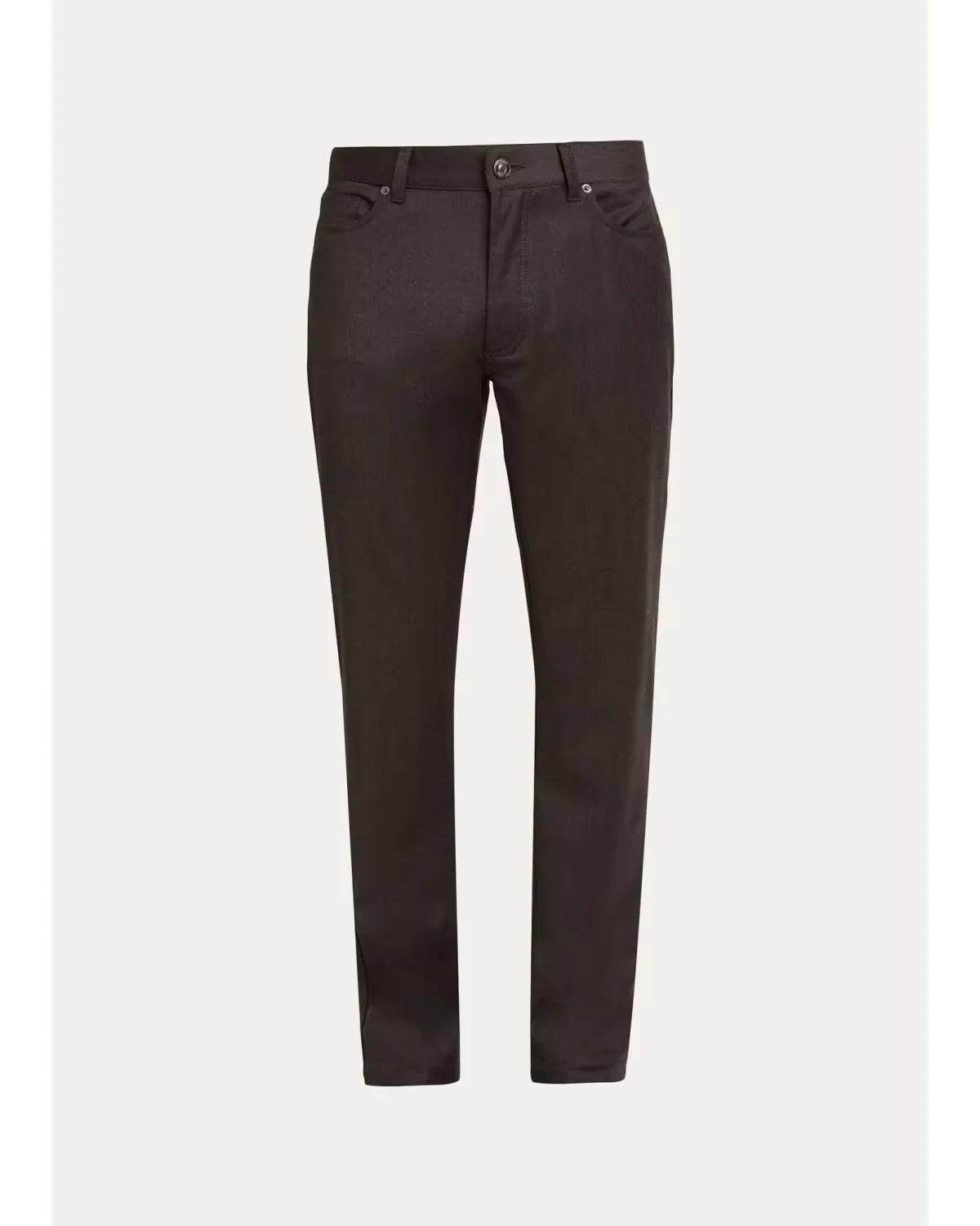 Wool Flannel Straight Fit Five-Pocket Pants by ZEGNA