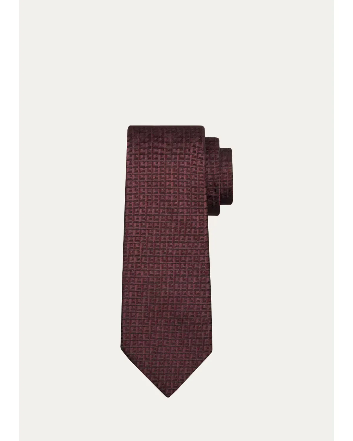 Geometric Grid Check Silk Tie by ZEGNA