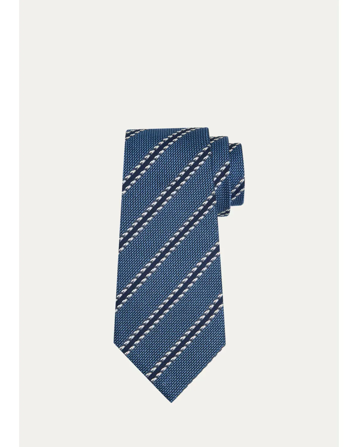 Jacquard Stripe Silk Tie by ZEGNA