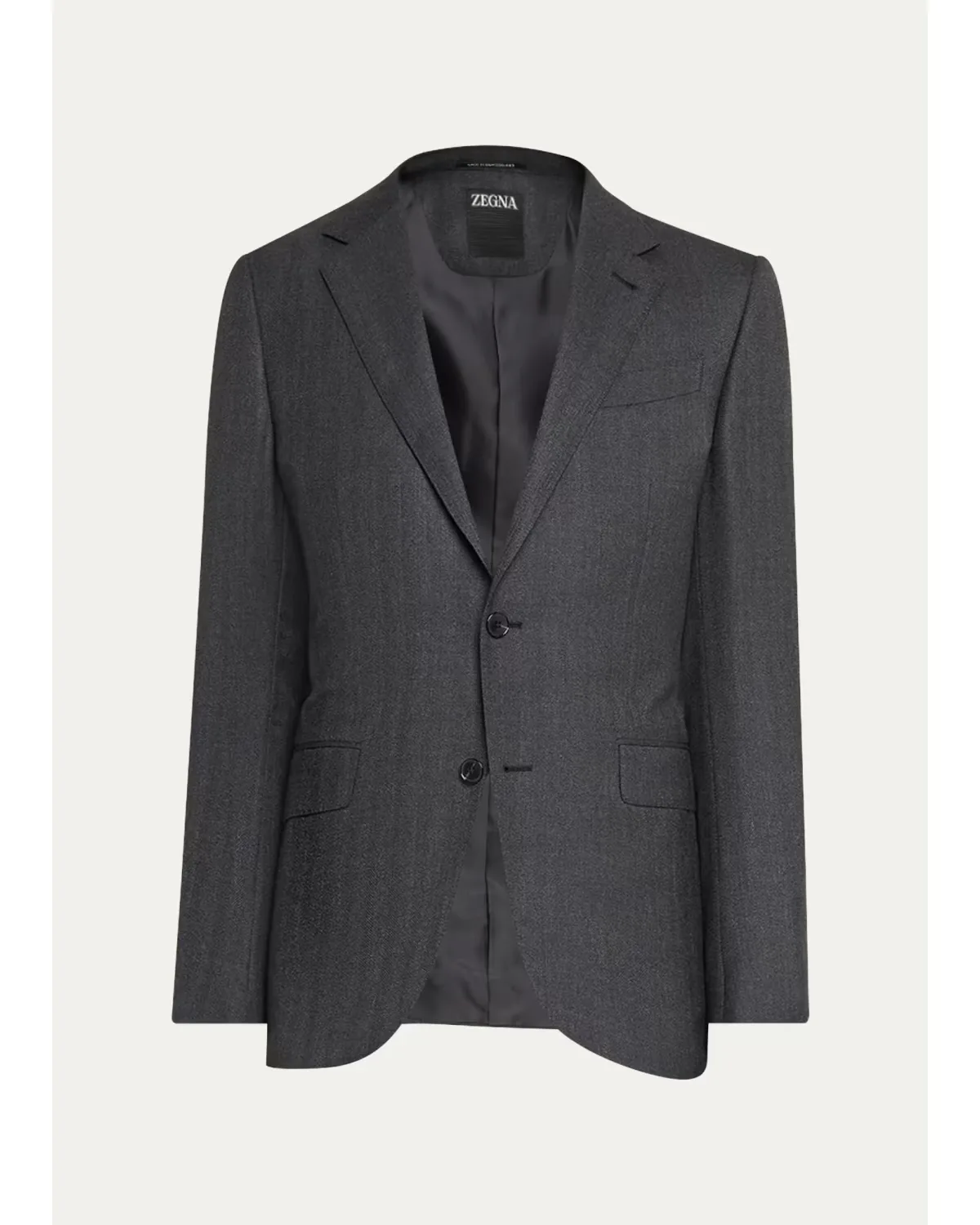 Wool Micro-Chevron Two-Piece Suit by ZEGNA