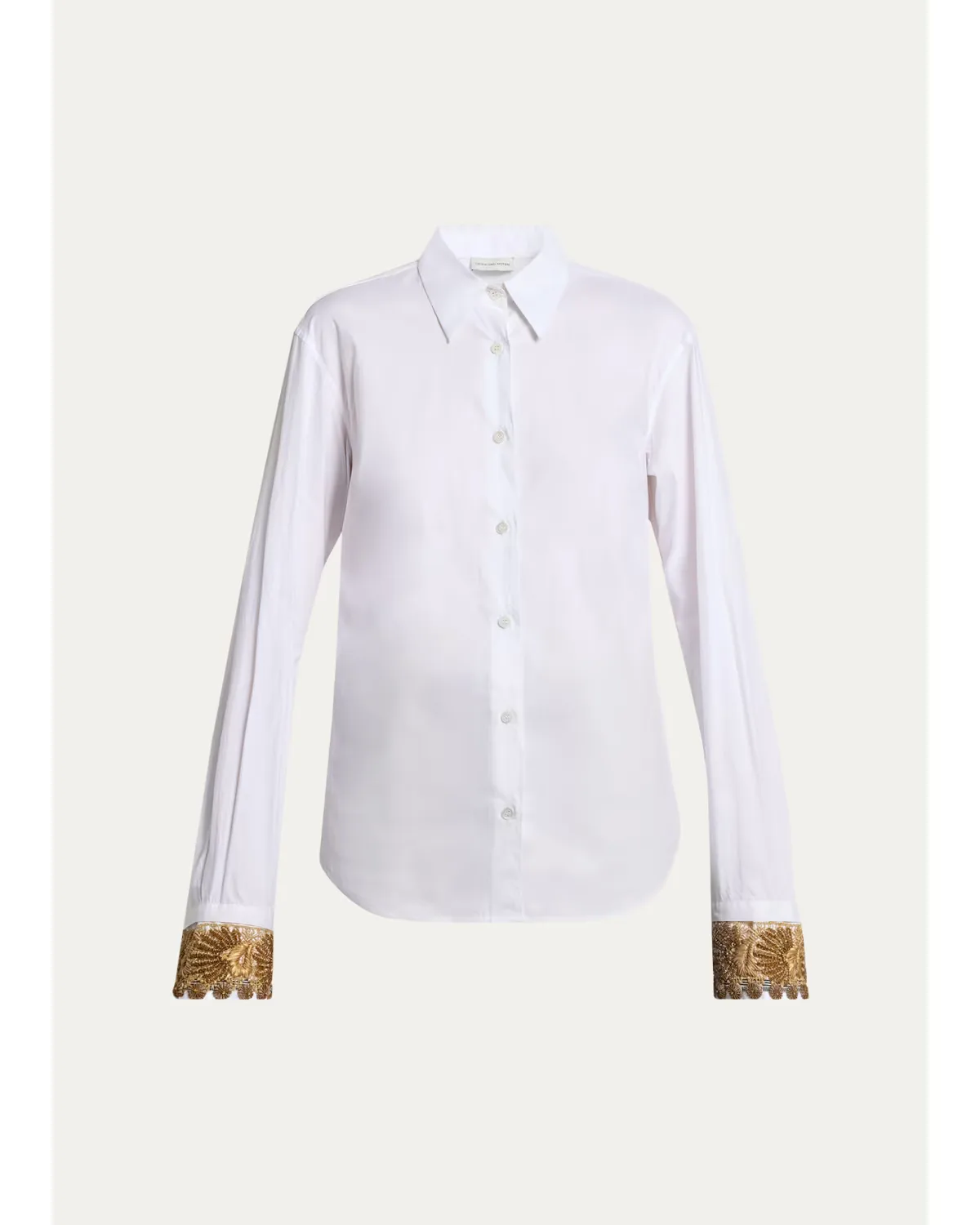 Embellished Cuff Cotton Poplin Button-Down Shirt by Dries Van Noten