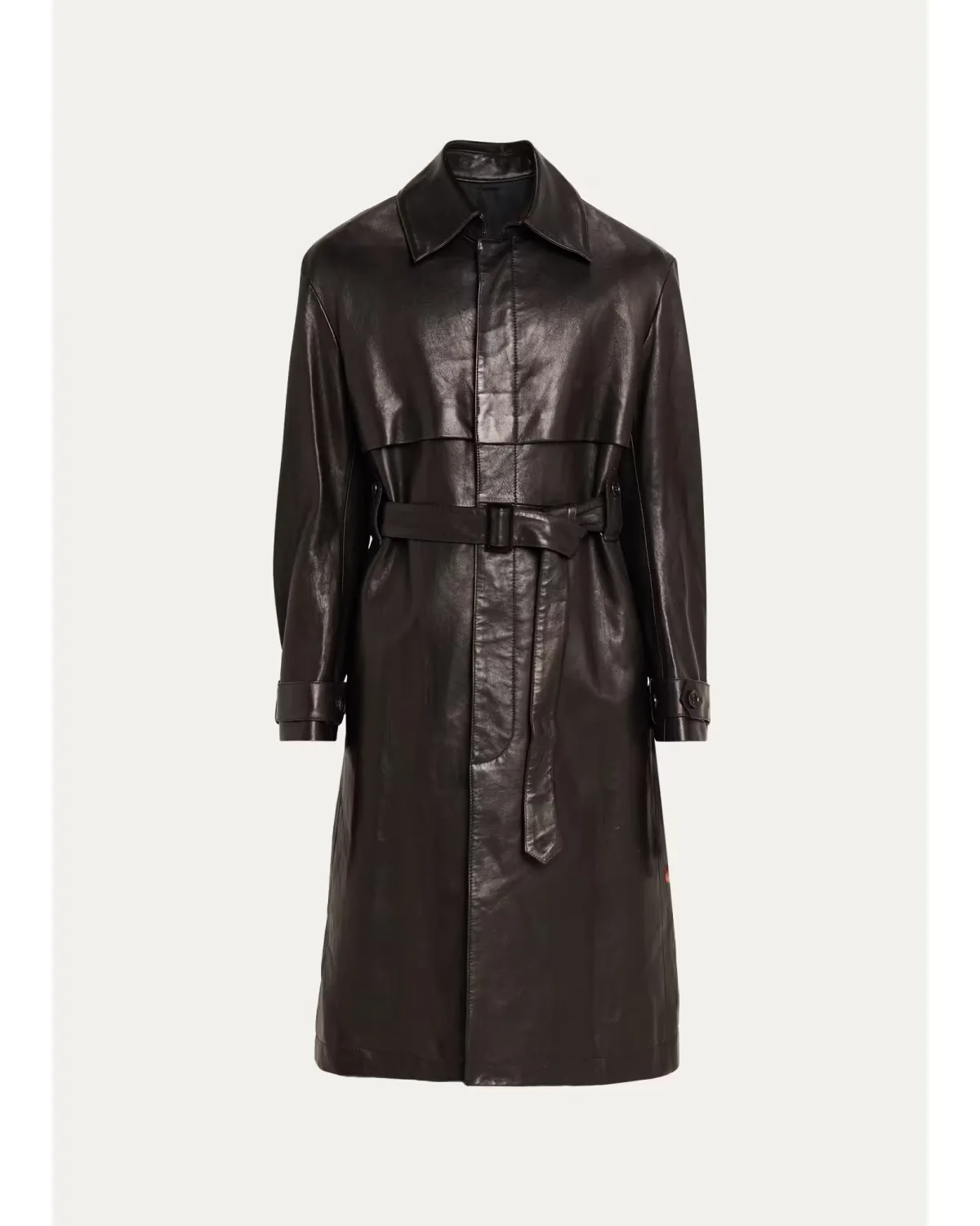 Leather Belted Trench Coat