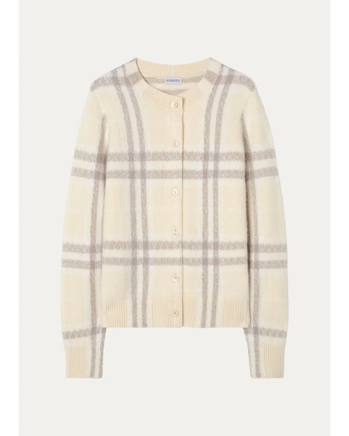 Checked Cashmere-Blend Cardigan