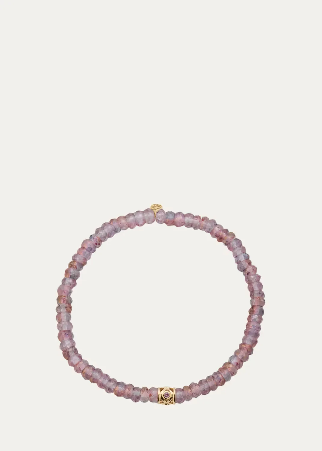 14K Lavender Amethyst Bead on Rainbow Quartz Bracelet