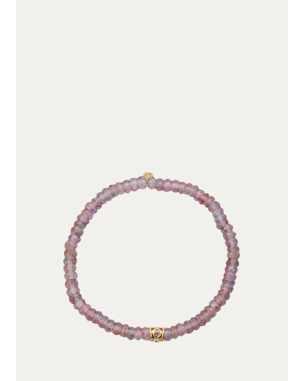 14K Lavender Amethyst Bead on Rainbow Quartz Bracelet by Sydney Evan