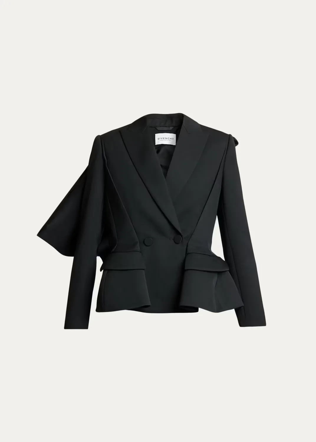 Slashed Bow Peplum Blazer Jacket