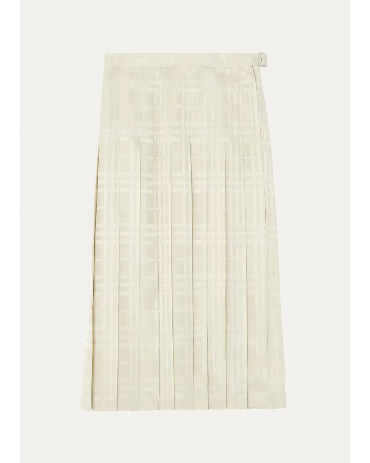 Annalie Jacquard-Check Silk Midi Skirt by Burberry