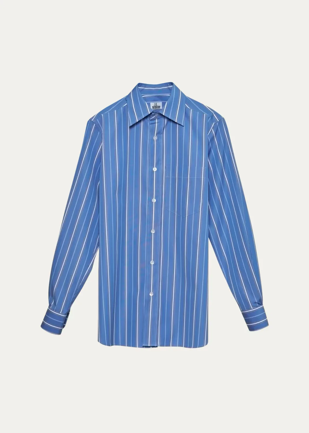 Cotton Poplin New Work Button-Down Shirt - DENIM