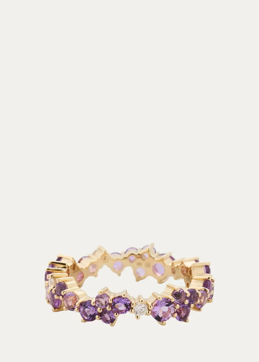 14K Amethyst Cocktail Ring with Diamonds by Sydney Evan