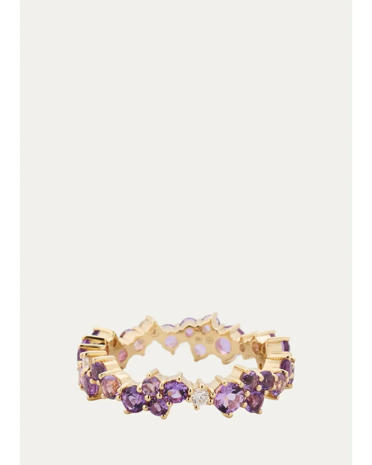 14K Amethyst Cocktail Ring with Diamonds by Sydney Evan
