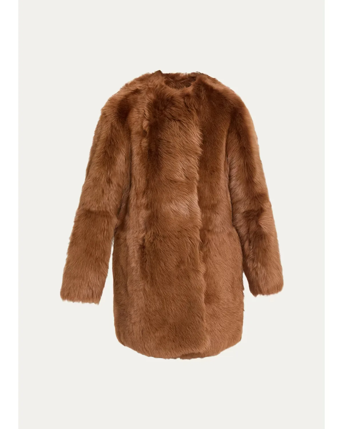 Silky Lamb Shearling Short Coat by Totême