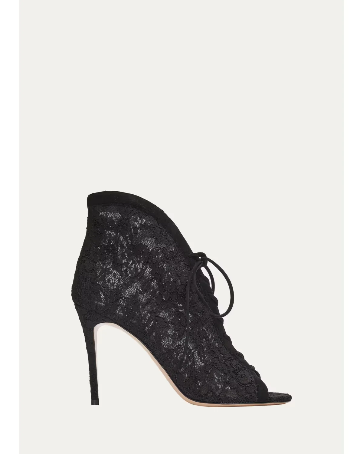95mm Floral Lace Booties by Gianvito Rossi