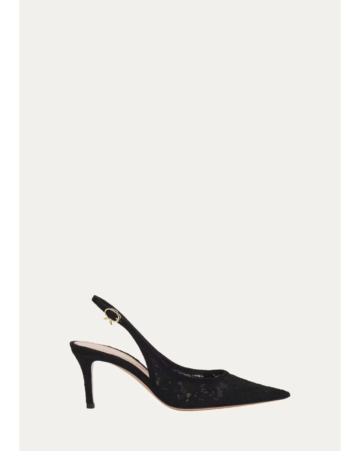 70mm Floral Lace Slingback Pumps by Gianvito Rossi