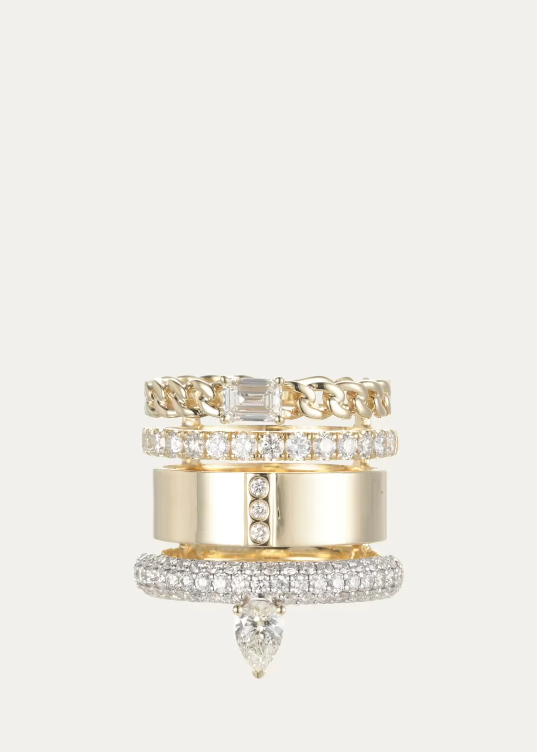 The Type Stack Pave Diamond Ring by TYPE JEWELRY