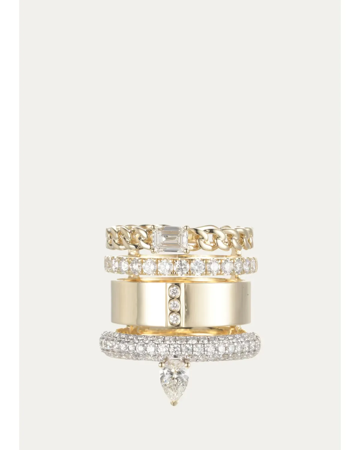 The Type Stack Pave Diamond Ring by TYPE JEWELRY