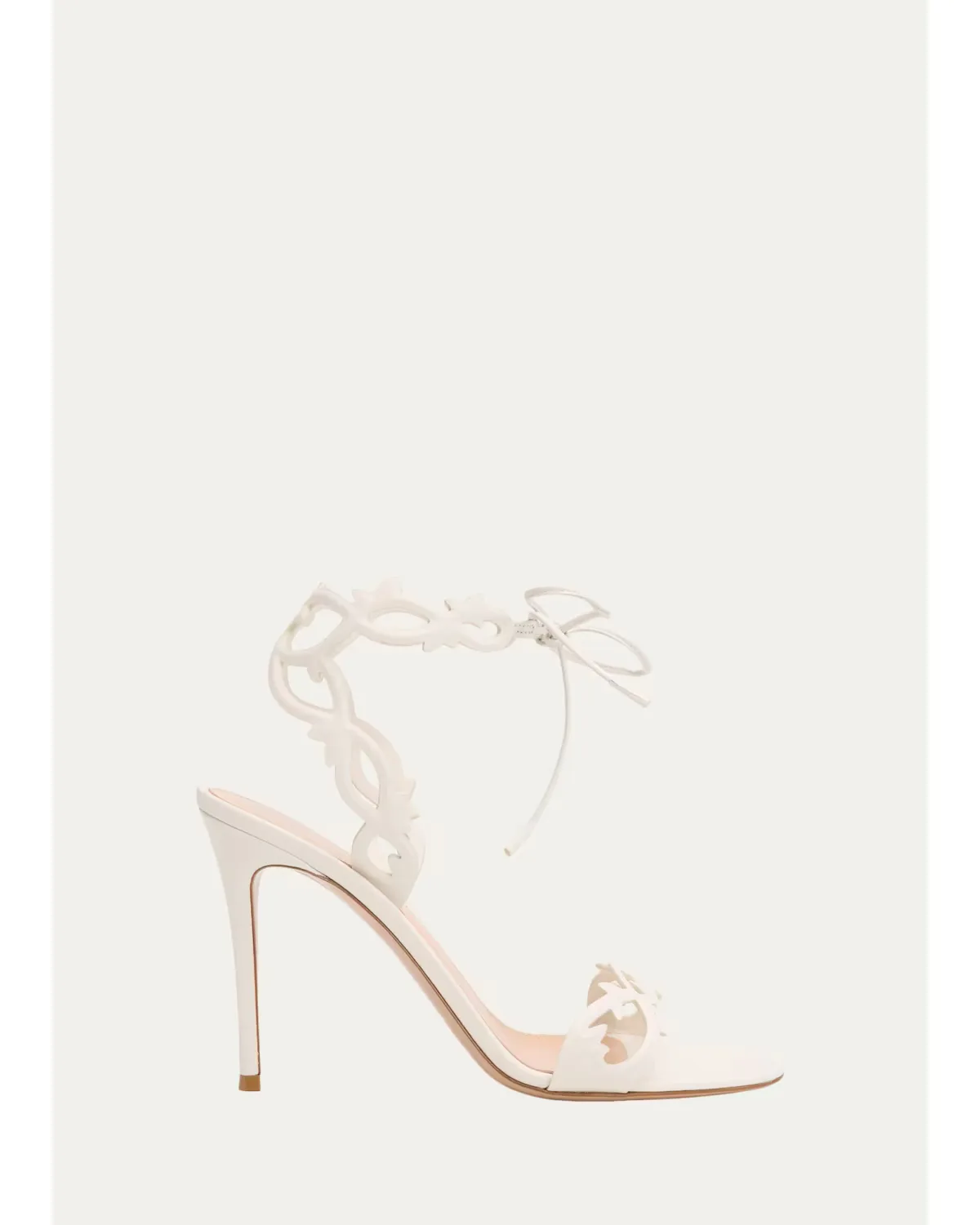 95mm Nappa Leather Vine Ankle-Tie Sandals by Gianvito Rossi