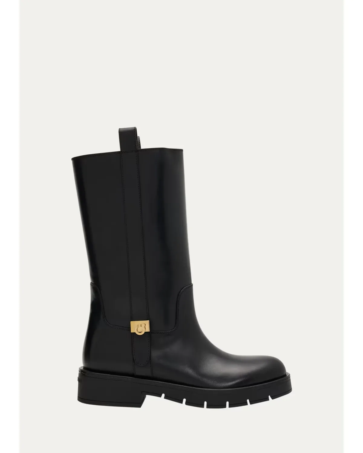 Nyves Leather Mid-Calf Boots by Ferragamo