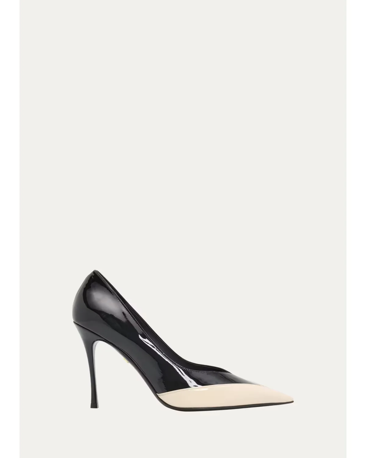 95mm Yasmin Two-Tone Patent Leather Pumps by Ferragamo
