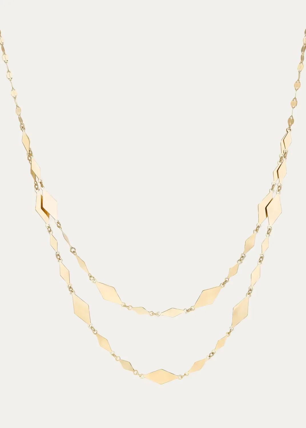 14K Double-Strand Geometric Chain Necklace by Lana