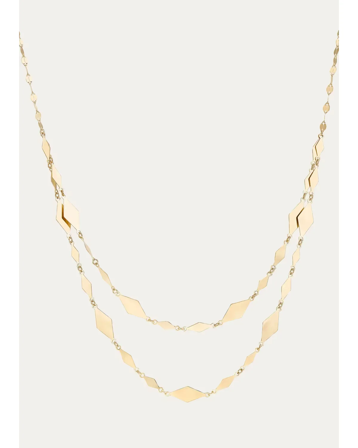 14K Double-Strand Geometric Chain Necklace by Lana